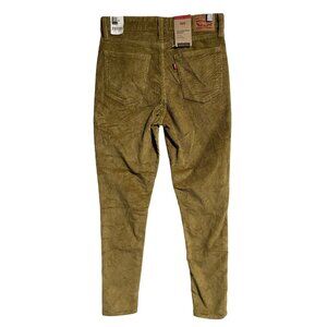 Levis 721 High Rise Skinny Corduroy Pants Slim Fit Womens 29 X 30 Olive Gold